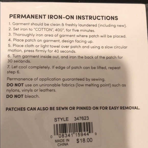 Iron on patch - Picture 2 of 2